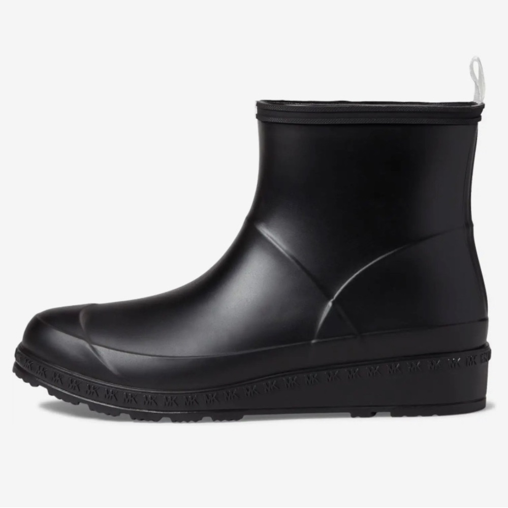 NIB Michael Kors Mac Rain Booties Size 7 Black & Optic White - Picture 3 of 9